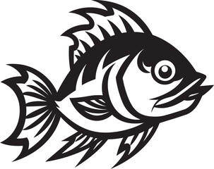 Shadow Strike Black Fish Icon Graphics TerrorFins Feared Mascot Logo Icon