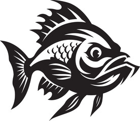 Vector Dread Black Iconic Fish Design Phantom Predator Feared Mascot Icon Graphics