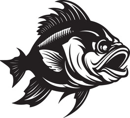 Spectral Swim Black Mascot Icon Vector Shadow Strike Feared Fish Logo Design