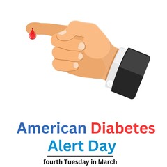  American Diabetes Association Alert Day Design Concept, suitable for social media post template, poster, greeting card, banner, background, brochure. 