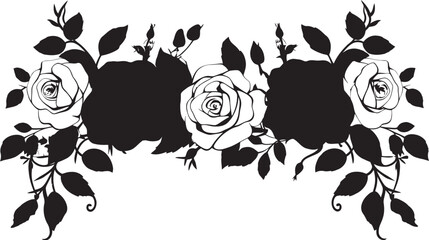 Silhouette Serenity Black Rose Iconic Logo Enchanted Roses Iconic Rose Frame