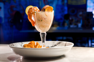 Tiger's Milk. Peruvian gastronomy. Copyspace