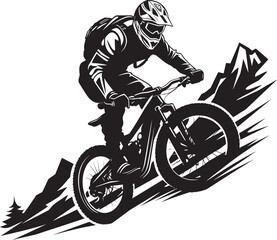 Vertigo Venture Vector Downhill Icon Trail Titan Black Mountain Biker Logo