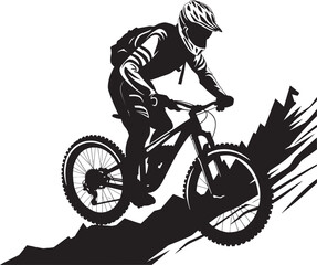 Naklejka premium Speed Demon Downhill Biking Emblem Gravity Glide Iconic Bike Icon