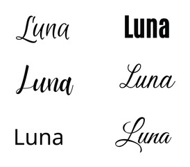 Luna svg , Luna Baby Name svg, Luna Wedding Name svg	
