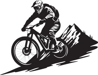 Speed Demon Vector Downhill Emblem Thrill Rider Black Bike Graphics