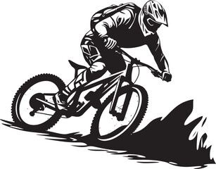 Steep Slope Surge Black Emblem Design Rush Rider Downhill Mountain Biker Icon