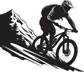 Gravity Glide Black Biker Emblem Extreme Expedition Downhill Logo Design