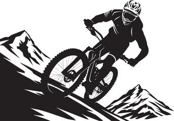 Speed Demon Iconic Bike Icon Thrill Rider Vector Mountain Biker