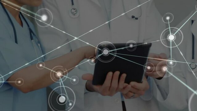Animation of network of connections over diverse doctors using tablet