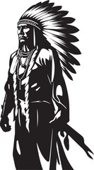 Spiritual Vision Native Chief Logo Thunder Guardian Vector Chief Graphics