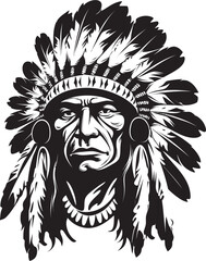 Obraz premium Guiding Light Iconic Chief Vector Bravehearts Legacy Chief Logo Design