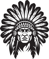 Soul of the Tribe Black Chief Emblem Ancient Wisdom Iconic Chief Graphics