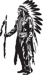 Guardian of Tradition Native American Chief Icon Ink Master Octopus Logo Vector