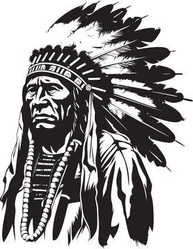Eagles Gaze Black Chief Vector Spiritual Vision Iconic Chief Design