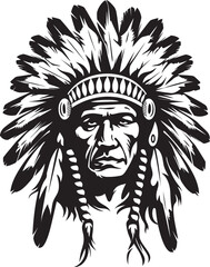 Spirit Leader Black Emblem Design Thunder Guardian Iconic Chief Graphics