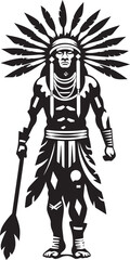 Tribal Visionary Chief Logo Icon Wisdom Keeper Black Chief Emblem