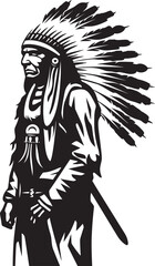 Chieftain Courage Chief Logo Graphics Spirit Leader Black Chief Vector