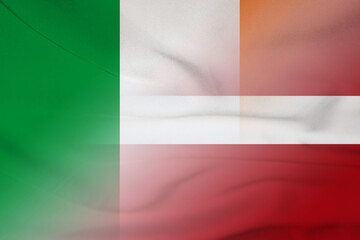 Obraz premium Ireland and Latvia political flag international relations LVA IRL