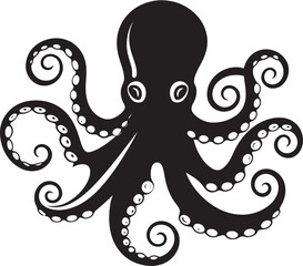 Ocean Odyssey Octopus Emblem Graphics Tentacle Triumph Iconic Black Octopus