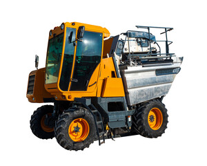 Grape harvesting machine. grape harvest. isolated on white background