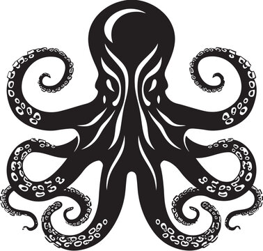 Tentacle Tactic Octopus Emblem Design Oceanic Opulence Vector Icon Graphics