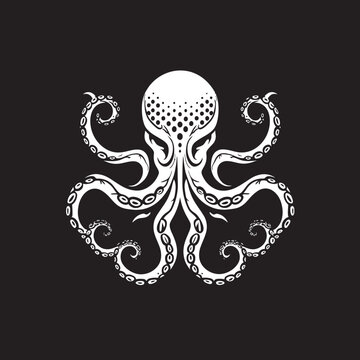Aquatic Allegiance Vector Octopus Graphics Squid Sovereign Black Logo Emblem