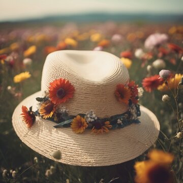 summer hat in the grass