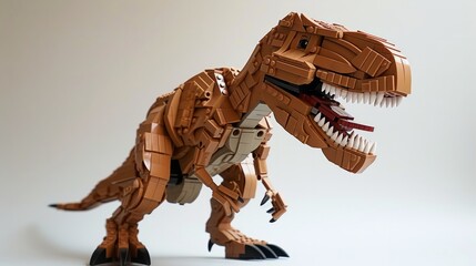 tyrannosaurus rex made of legos generative ai - obrazy, fototapety, plakaty
