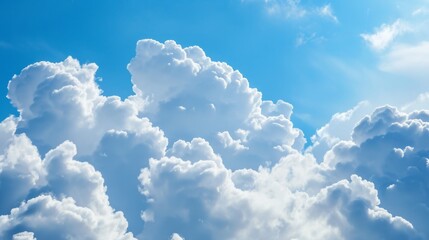 Naklejka na ściany i meble white cloud with blue sky background generative ai
