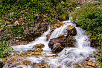 Fototapeta premium Lower Apikuni Falls in Glacier National Park, Montana