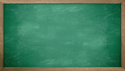 Empty rubbed out on green blackboard chalkboard texture background for classroom or wallpaper, add text message.