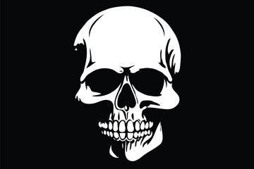 Colored skull icon Vector illustration, skull and crossbones, skull on black.