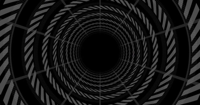 Animation of block chain tunnel on black background