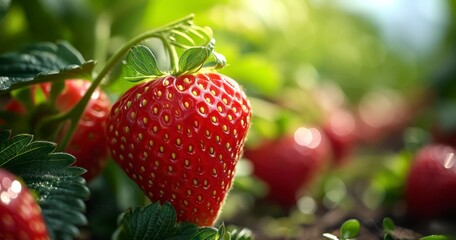 The Natural Cycle of a Strawberry in the Serene Garden Setting
