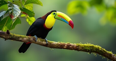 Discovering the Keel-Billed Toucan in the Lush Landscape of Central America's Forests