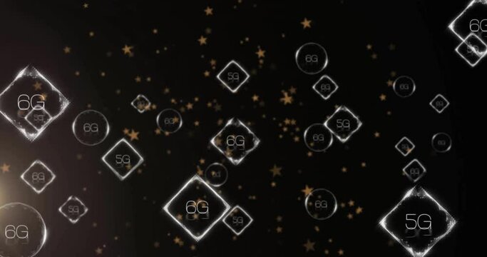 Animation of stars falling over 6g texts