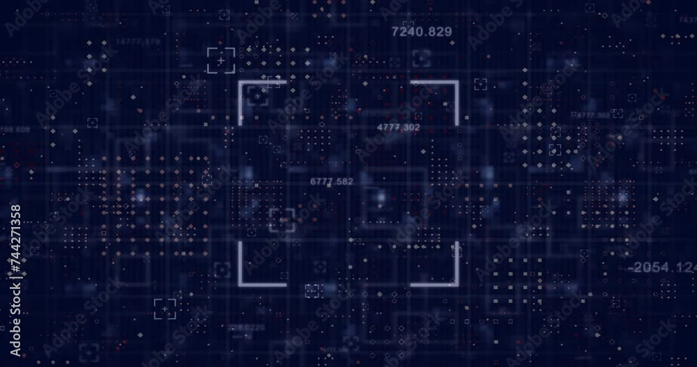 Wall mural animation of data processing over scope scanning