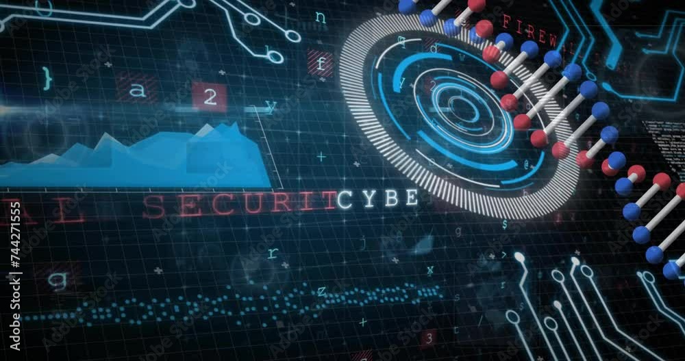 Poster animation of scope and data processing over circuit board