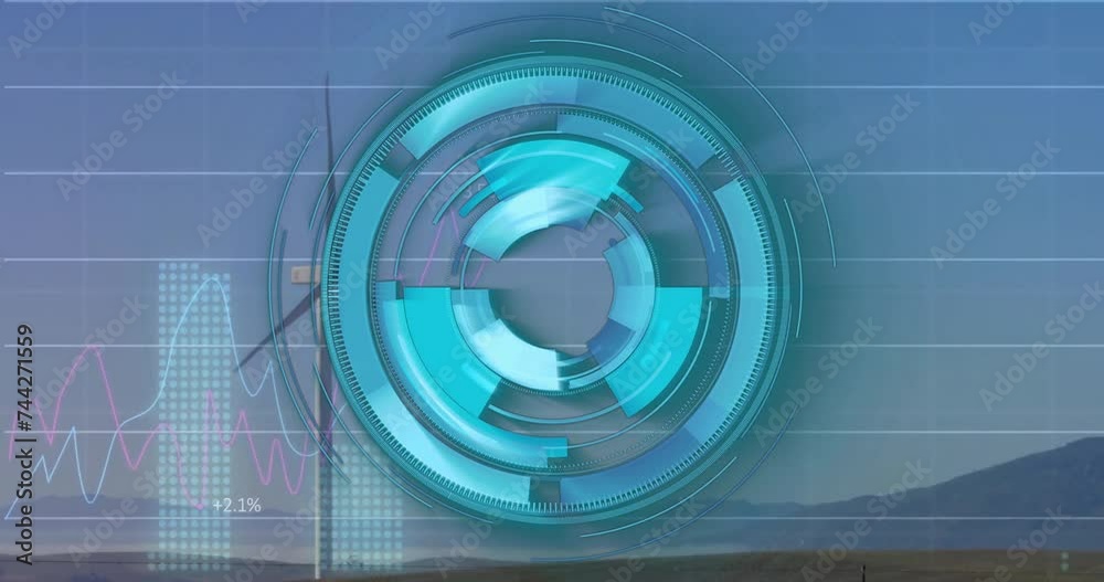 Poster animation of scope scanning and data processing over wind turbine
