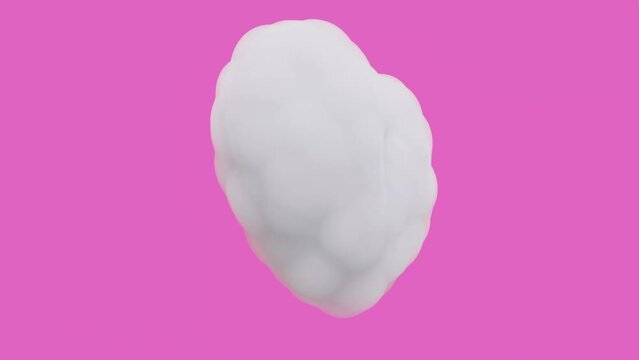 A heart from a cloud beats on a pink background 