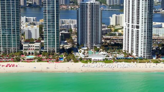 Aerial Miami 2024 town of Sunny Isles Beach Florida