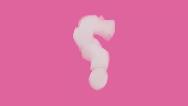 Idea question cloud on pink back rotate endless