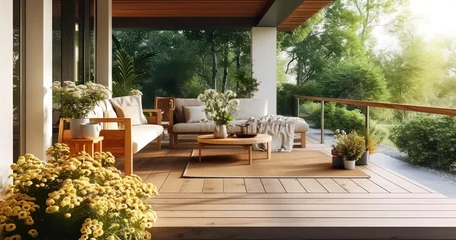 Tuinposter A Space of Tranquility with a Modern Luxury Porch © Ilham