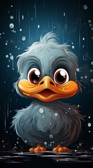 Obraz premium Adorable wallpaper or background of an adorable duckling