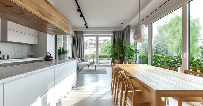 A Contemporary Kitchen with Abundant Natural Light and a Streamlined Aesthetic