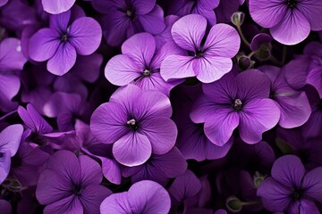 Purple flowers closeup. Blossom nature. Generate Ai