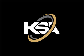 KSA creative letter logo design vector icon illustration