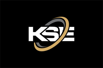 KSE creative letter logo design vector icon illustration - obrazy, fototapety, plakaty