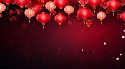 Red Chinese lanterns background or wallpaper 